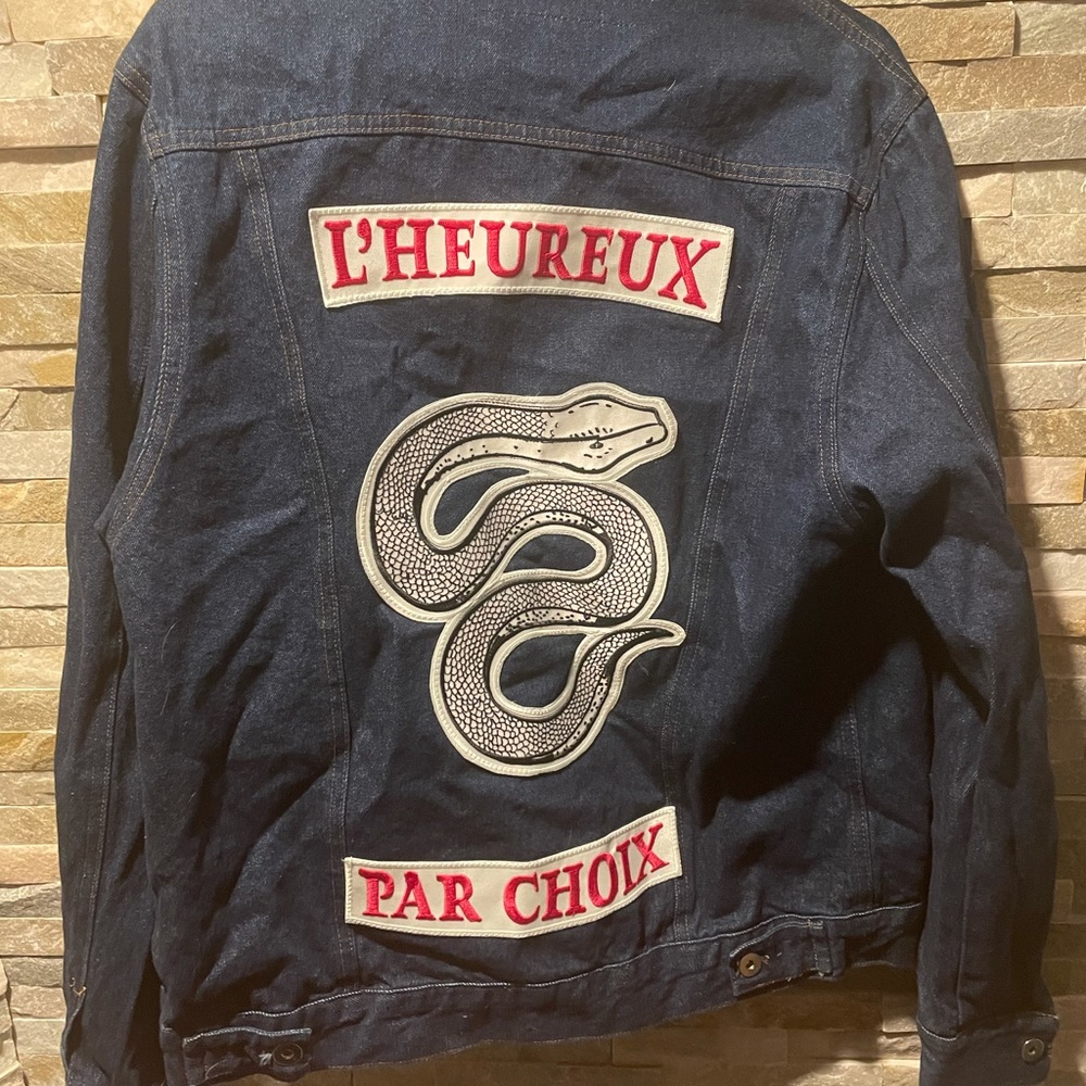 Jeans jacket « l’heureux par choix »